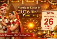 Marriage Dates in 2026 Hindu Panchang – Best Wedding Dates, Shubh Muhurat & Astrology Marriage Dates in 2026 Hindu Panchang